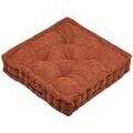 Linge de maison sur Grenoble : Coussins Stof &Eacute;pais coussin de sol en velours c&ocirc;tel&eacute; Dandy terracotta Gris 45x45 cm. . Maison & D&eacute;co > Coussins.