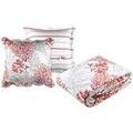 Linge de maison sur Grenoble : Couvertures Stof Set couvre lit boutis Corail et 2 taies taille 220 x 240 cm