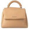 Sac &agrave; main Orciani Sac Sense Scooby en cuir couleur biscuit