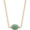 Collier Brillaxis Collier plaqu&eacute; or aventurine verte 45cm Jaune