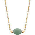 Colliers sur Grenoble : Collier Brillaxis Collier plaqu&eacute; or aventurine verte 45cm Jaune