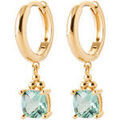 Boucles d'oreille sur Grenoble : Boucles oreilles Brillaxis Cr&eacute;oles pampille oxyde bleu clair Jaune