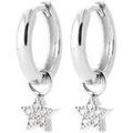 Boucles d'oreille sur Grenoble : Boucles oreilles Brillaxis Cr&eacute;oles argent et pampille &eacute;toile Blanc
