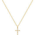 Collier Brillaxis Collier croix chr&eacute;tienne empierr&eacute;e 45cm Jaune Grenoble