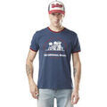 Tee-shirts sur Grenoble : T-shirt Von Dutch T-shirt homme col rond stretch avec print et col contrast&eacute; Surf Bleu