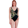 Maillots de bain Admas Maillot de bain une pi&egrave;ce pr&eacute;form&eacute; crois&eacute; gainant Jungle Noir