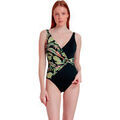 Maillots de bain sur Grenoble : Maillots de bain Admas Maillot de bain une pi&egrave;ce pr&eacute;form&eacute; crois&eacute; gainant Jungle Noir