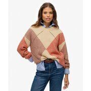 Pull Superdry Pull oversize &agrave; col en V et motif argyle