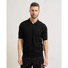 Polo HUGO Polo homme en maille avec fermeture cach&eacute;e Noir