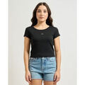 T-shirt Calvin Klein Jeans T-shirt c&ocirc;tel&eacute; pour femme Noir Grenoble