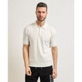 Polo HUGO Polo homme en maille avec fermeture cach&eacute;e Blanc