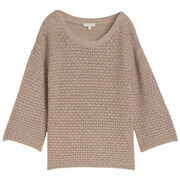 Pull Tom Tailor - Pull ample en maille &agrave; ?illets - taupe