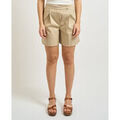 Short sur Grenoble : Short Iblues Short femme en popeline m&eacute;lange coton Beige