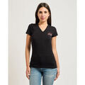 Tee-shirts sur Grenoble : T-shirt EAX T-shirt femme AX col en V et imprim&eacute; poitrine Noir