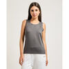 T-shirt Emporio Armani EA7 T-shirt sans manches pour femme orn&eacute; de strass Gris
