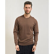 Pull Sette/Mezzo Pull l&eacute;ger homme Settemezzo en coton Marron