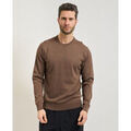 Pull Sette/Mezzo Pull l&eacute;ger homme Settemezzo en coton Marron
