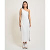 Robe Emporio Armani EA7 Robe longue pour femme avec bande lat&eacute;rale Blanc