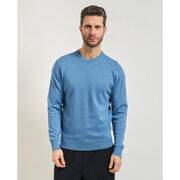Pull Sette/Mezzo Pull l&eacute;ger en coton pour homme Settemezzo Bleu