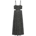 Robes sur Grenoble : Robe Superdry Robe longue motif brun g&eacute;om&eacute;trique Noir