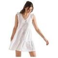 Robes sur Grenoble : Robe courte Superdry Robe Tinsley mi-longue col en V sans manches blanche