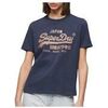 T-shirt Superdry T-shirt Relaxed &agrave; logo m&eacute;tallis&eacute; Bleu