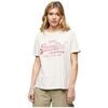 T-shirt Superdry T-shirt Relaxed &agrave; logo m&eacute;tallique Argent&eacute;