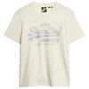 T-shirt Superdry T-shirt Relaxed &agrave; logo m&eacute;tallique Beige