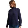 Pull Superdry Pull Slouchy Stitch col roul&eacute; bleu Bleu