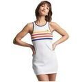 Robe courte Superdry Robe Vintage ray&eacute;e en coton bio femme Blanc