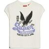 T-shirt Superdry T-shirt &agrave; manches courtes avec motif fantaisie Blanc