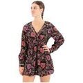 Robes sur Grenoble : Robe courte Superdry Robe courte &agrave; col en V imprim&eacute; floral Multicolore