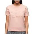 T-shirt Superdry T-shirt Embossed Vl Relaxed &agrave; manches courtes Rose Grenoble