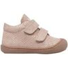 Baskets basses enfant Naturino Chaussures premiers pas en su&egrave;de lamin&eacute; COCOON VL Rose
