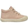 Derbies enfant Naturino Chaussures premiers pas en su&egrave;de COCOON Rose