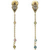 Boucles oreilles Orusbijoux Boucles D'oreilles Argent Dor&eacute;e Losange Pierre Tourmaline Dor&eacute;