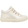 Derbies enfant Naturino Chaussures premiers pas en cuir lamin&eacute; COCOON Gris