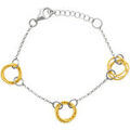 Bracelets Orusbijoux Bracelet Argent Rhodi&eacute; Dor&eacute; Diamant&eacute; Classique Argent&eacute; Grenoble