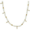 Collier Orusbijoux Collier Argent Dor&eacute; Pampille Et Perle Naturelle Blanche Dor&eacute; Grenoble