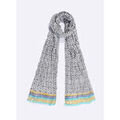 Echarpe La Fiancee Du Mekong Foulard imprim&eacute; voile de coton bio LAVANDI Gris