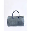 Sac &agrave; main La Fiancee Du Mekong Grand sac week-end coton imprim&eacute; zipp&eacute; LUABO Bleu