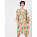 Robes sur Grenoble : Robe courte La Fiancee Du Mekong Robe ample imprim&eacute;e fluide manches 3/4 OLYMPE Multicolore