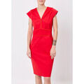 Robe courte La Fiancee Du Mekong Robe cintr&eacute;e coton stretch MARIANA Rouge Grenoble