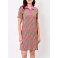 Robes sur Grenoble : Robe courte La Fiancee Du Mekong Robe polo imprim&eacute;e maille fluide YARUNA Rose