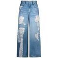 Jeans flare / larges Liu Jo Pantalon &eacute;vas&eacute; &agrave; imprim&eacute; num&eacute;rique Bleu Grenoble