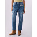 Jeans sur Grenoble : Jeans mom Liu Jo Jean droit avec broderies bijoux