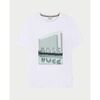 T-shirt enfant BOSS T-shirt gar&ccedil;on avec imprim&eacute; frontal Blanc