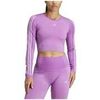 T-shirt adidas T-shirt manches longues Knit coupe ajust&eacute;e femme Multicolore
