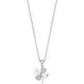 Colliers sur Grenoble : Collier Lotus Collier Silver tr&egrave;fle argent empierr&eacute; Blanc