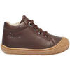 Boots enfant Naturino Chaussures premiers pas en cuir doubl&eacute;s en laine COCOON Marron